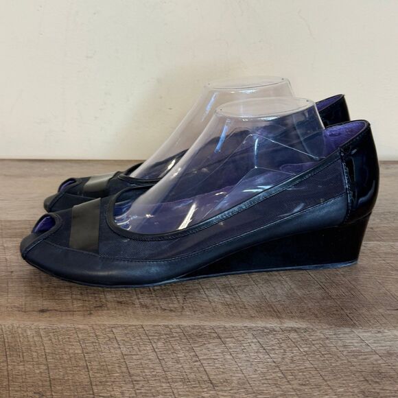 Vaneli Shoes - Vaneli Black Peep Toe Wedge Pumps – Women’s Size 12M shoes